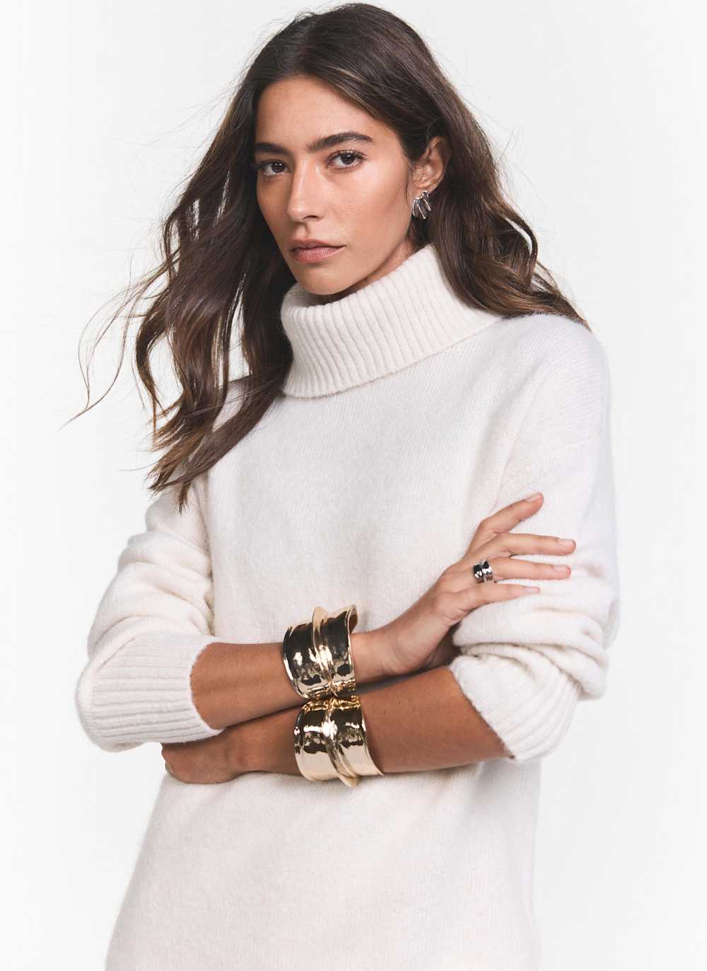 Cream Layered Jumper Maxi Dress