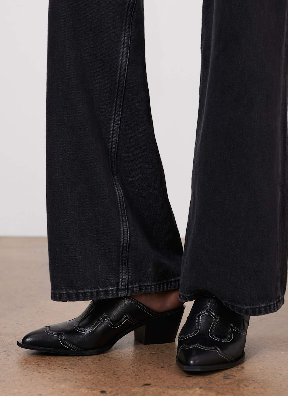 Black Western Mule Heels