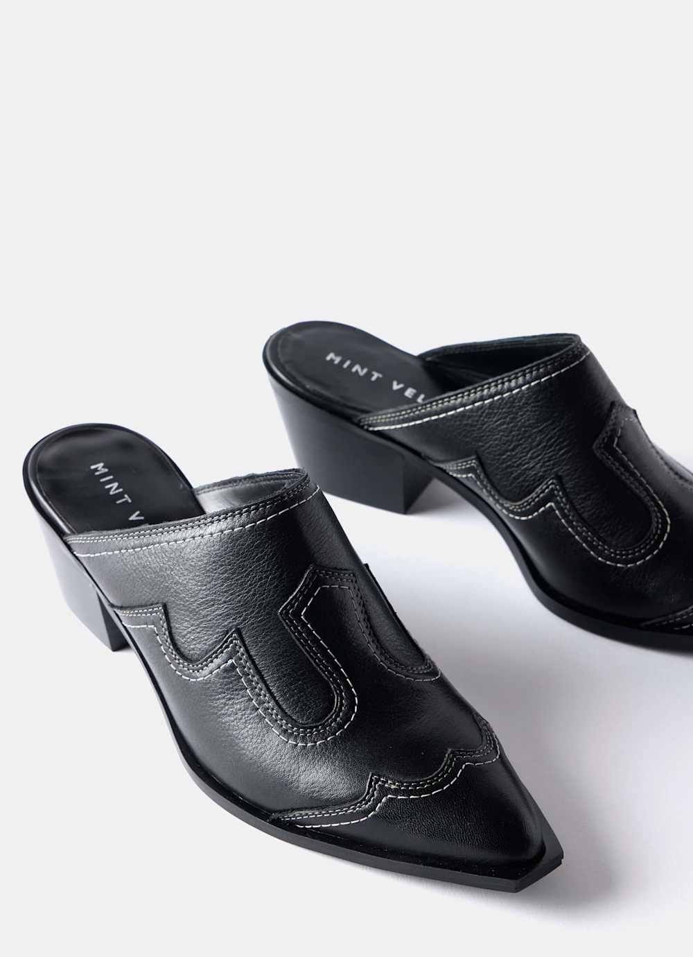 Black Western Mule Heels