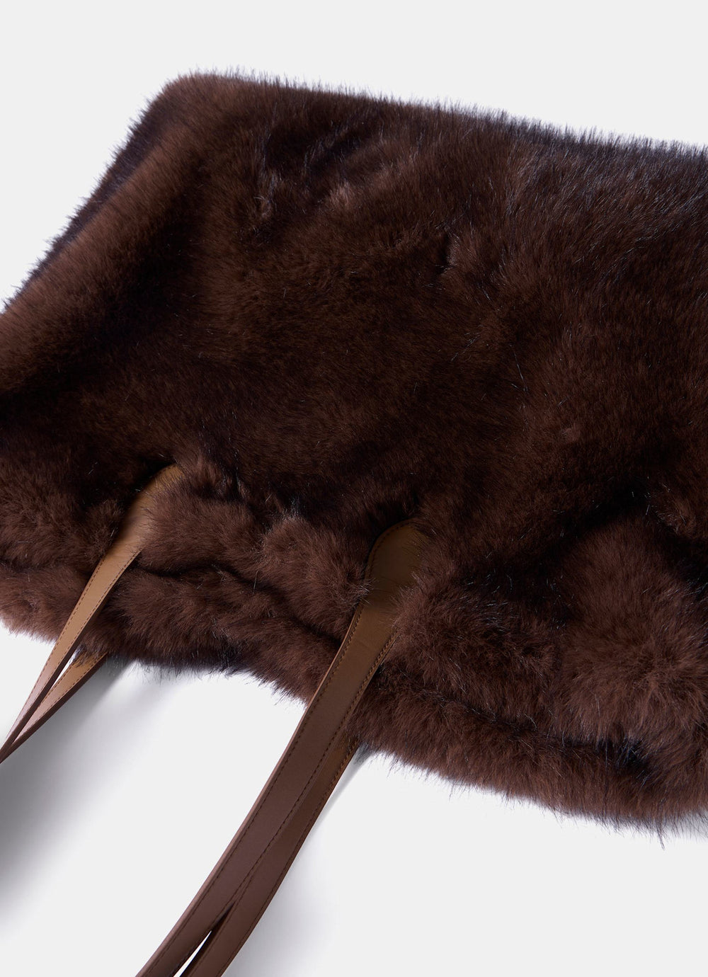 Millie Brown Faux Fur Tote Bag
