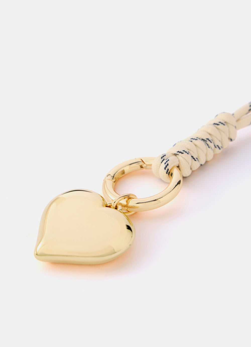 Cream Cord Heart Bag Charm
