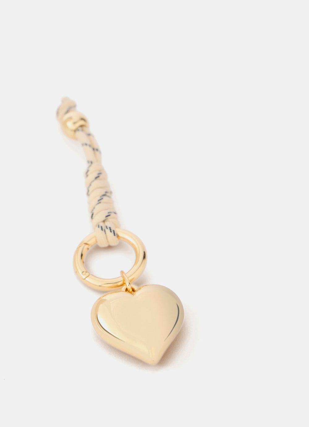 Cream Cord Heart Bag Charm