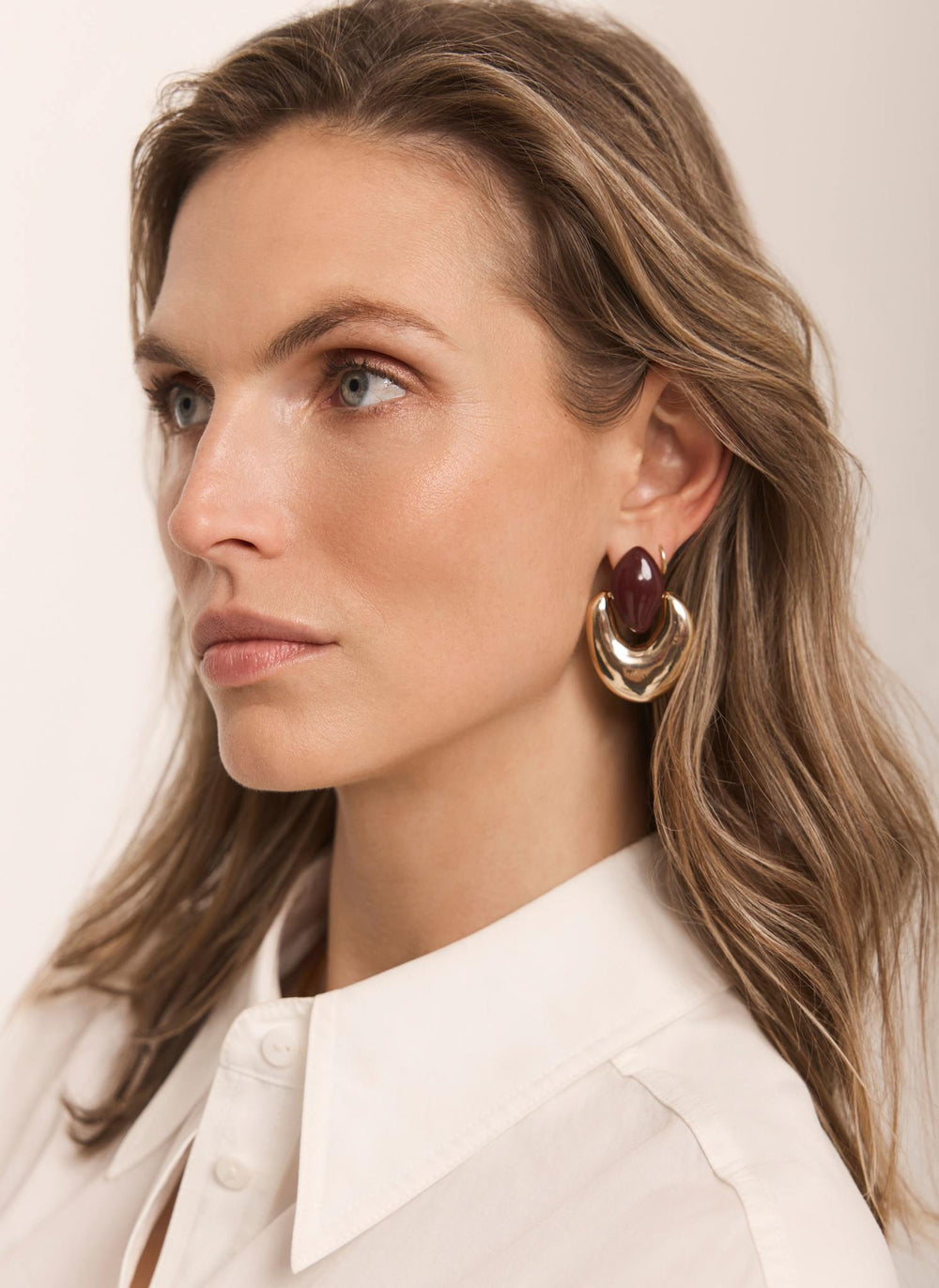 Gold Tone Stone Detail Earrings