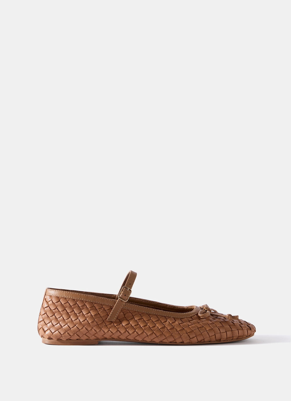 Charley Tan Leather Woven Pumps