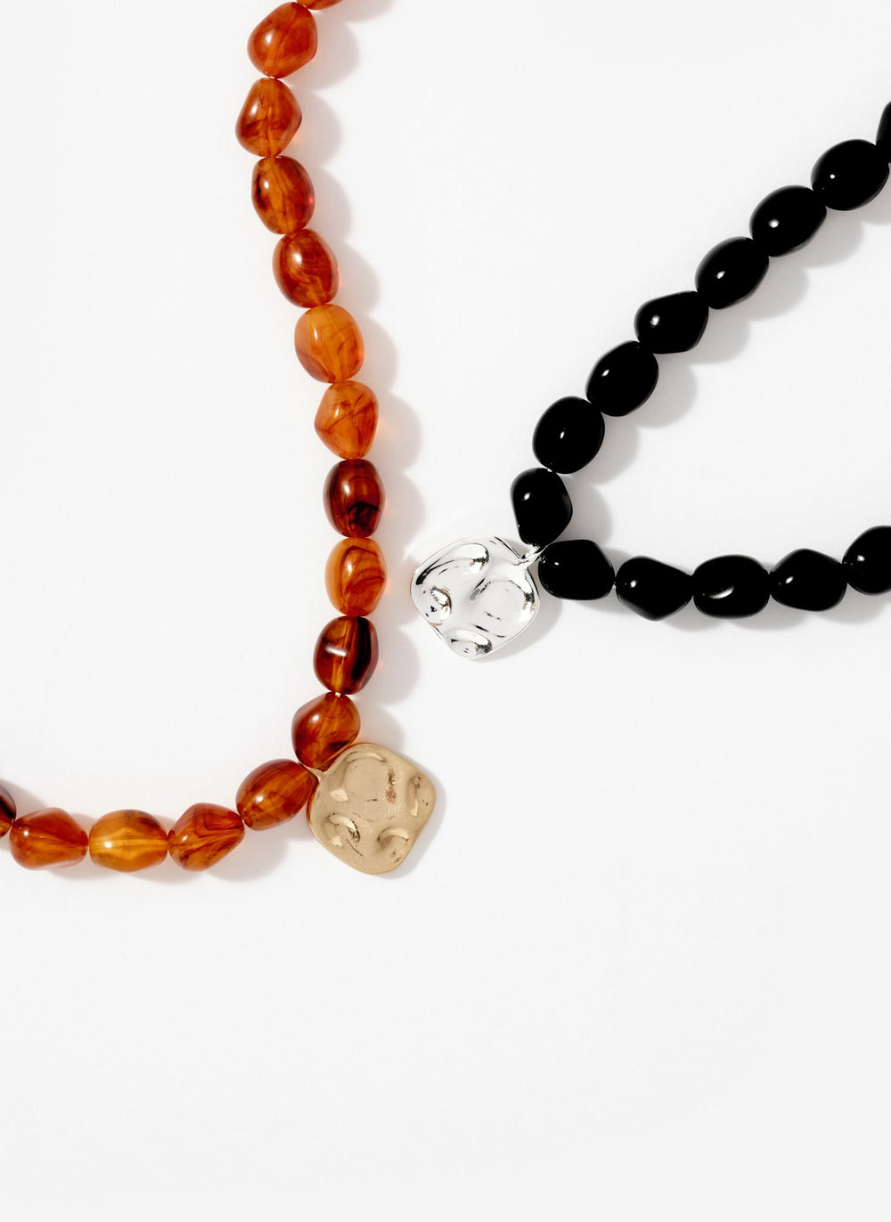 Amber Beaded Charm Necklace