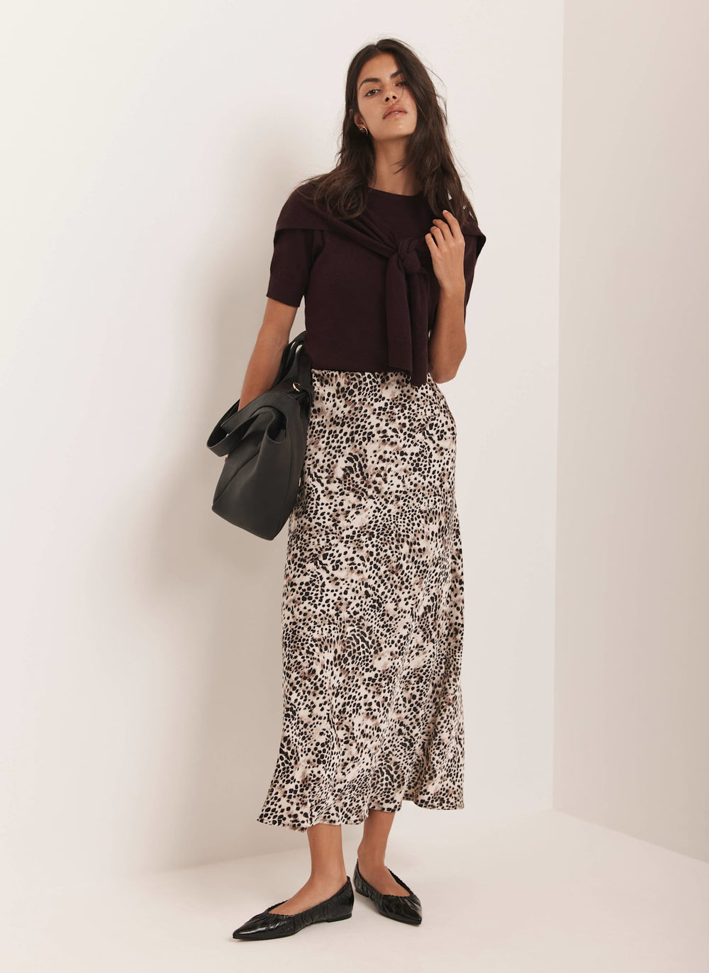 Leopard Print Slip Skirt