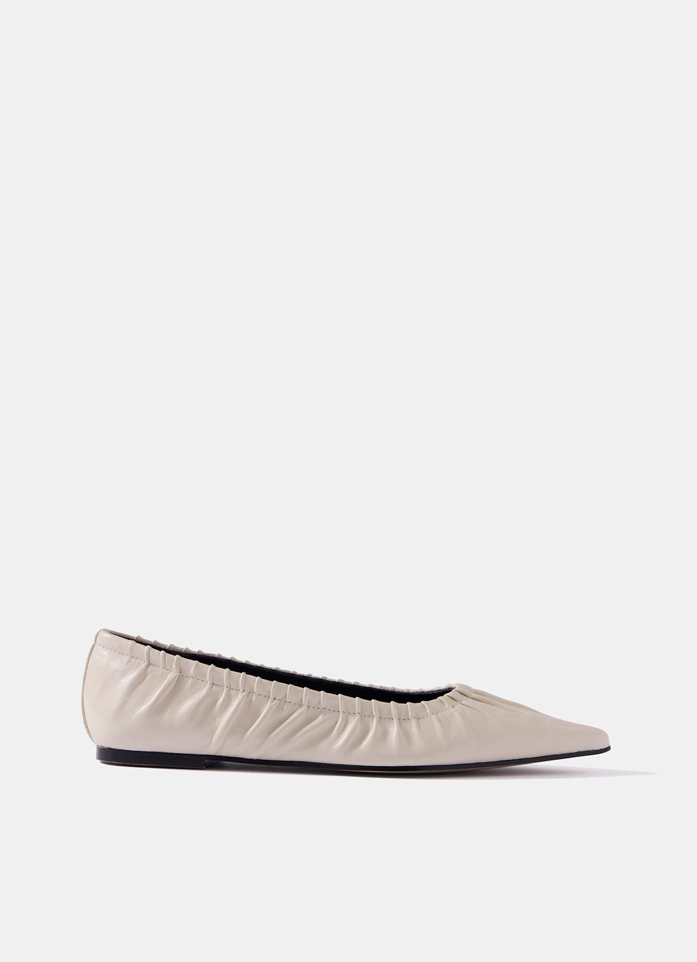 Arella Cream Leather Flat Pumps