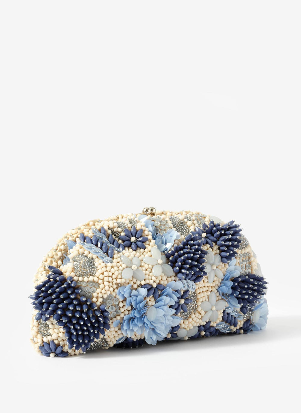 Ari Blue Beaded Clutch Bag