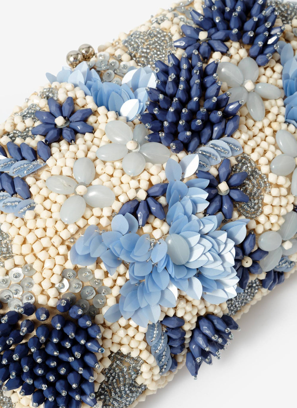 Ari Blue Beaded Clutch Bag
