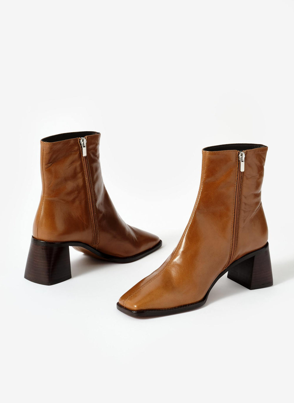 Aria Tan Leather Ankle Boots