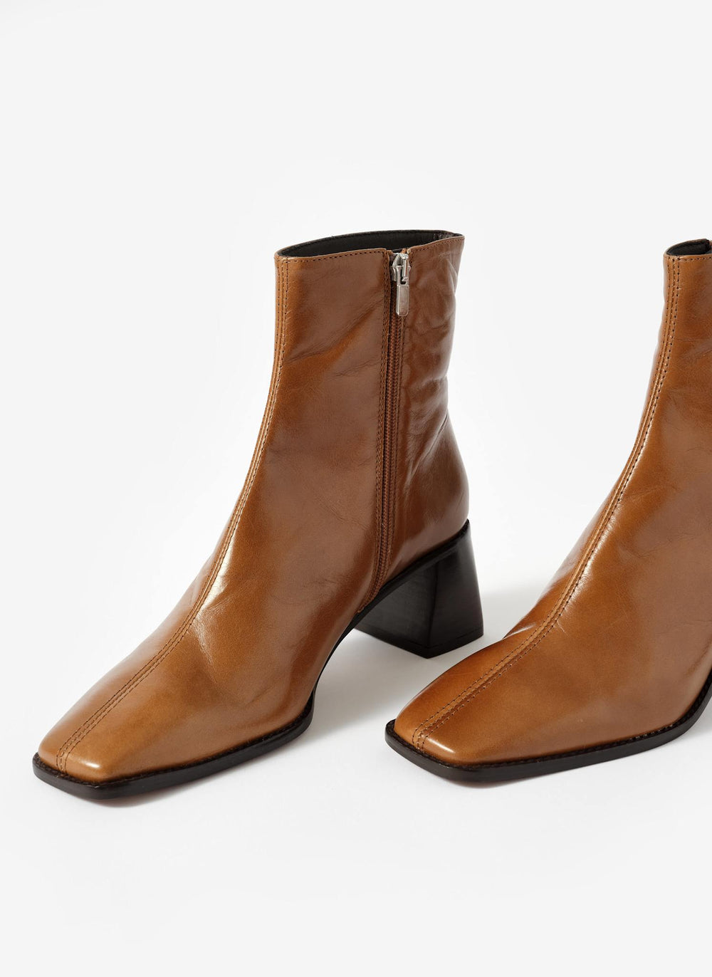 Aria Tan Leather Ankle Boots