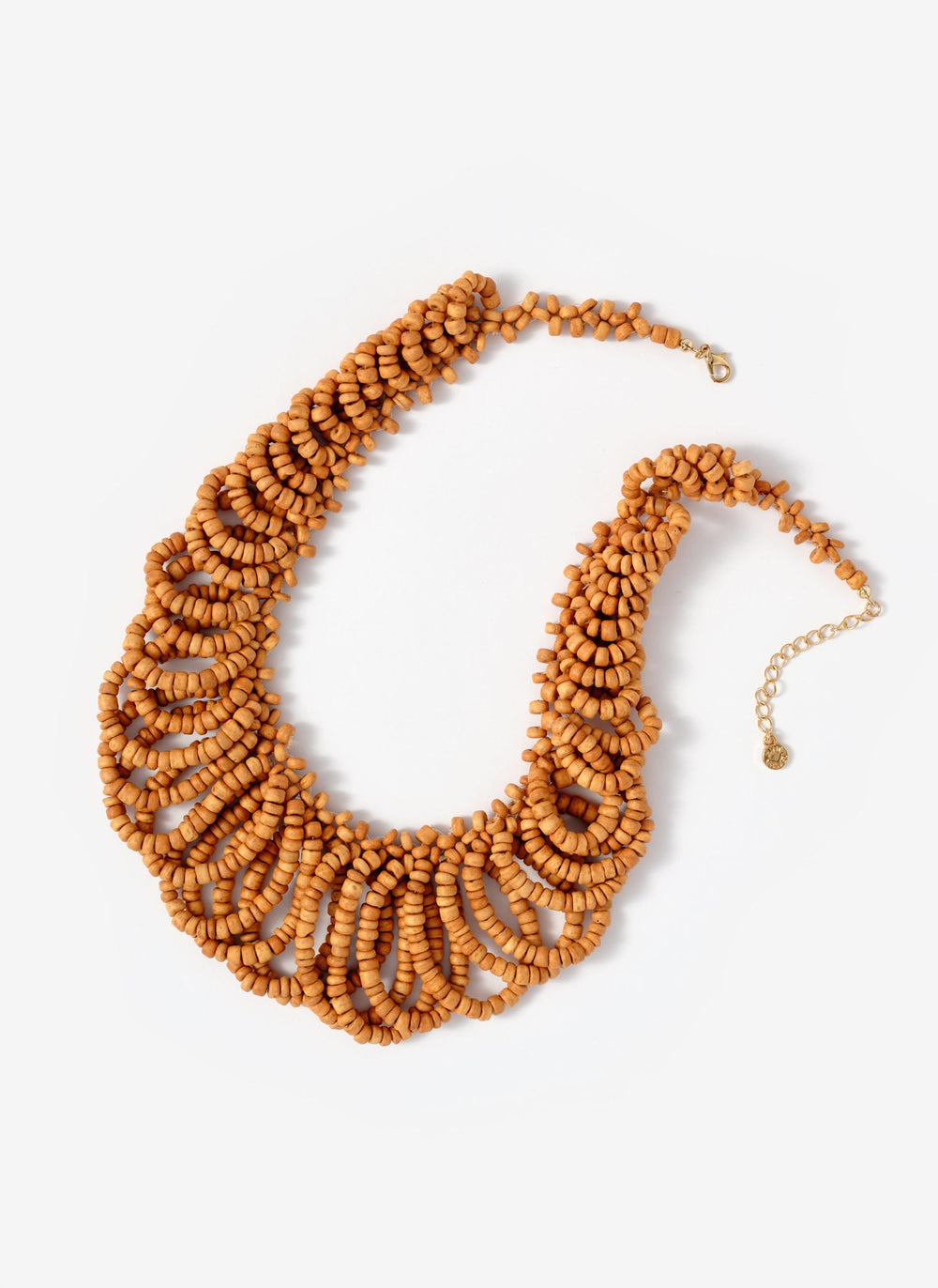 Neutral Beaded Loop Statement Necklace