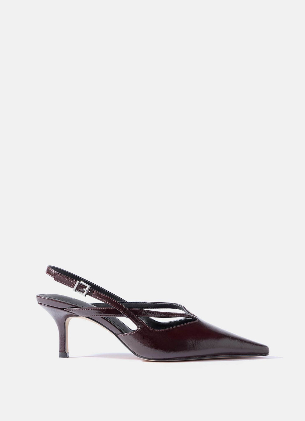Bianca Burgundy Patent Leather Slingback Heels