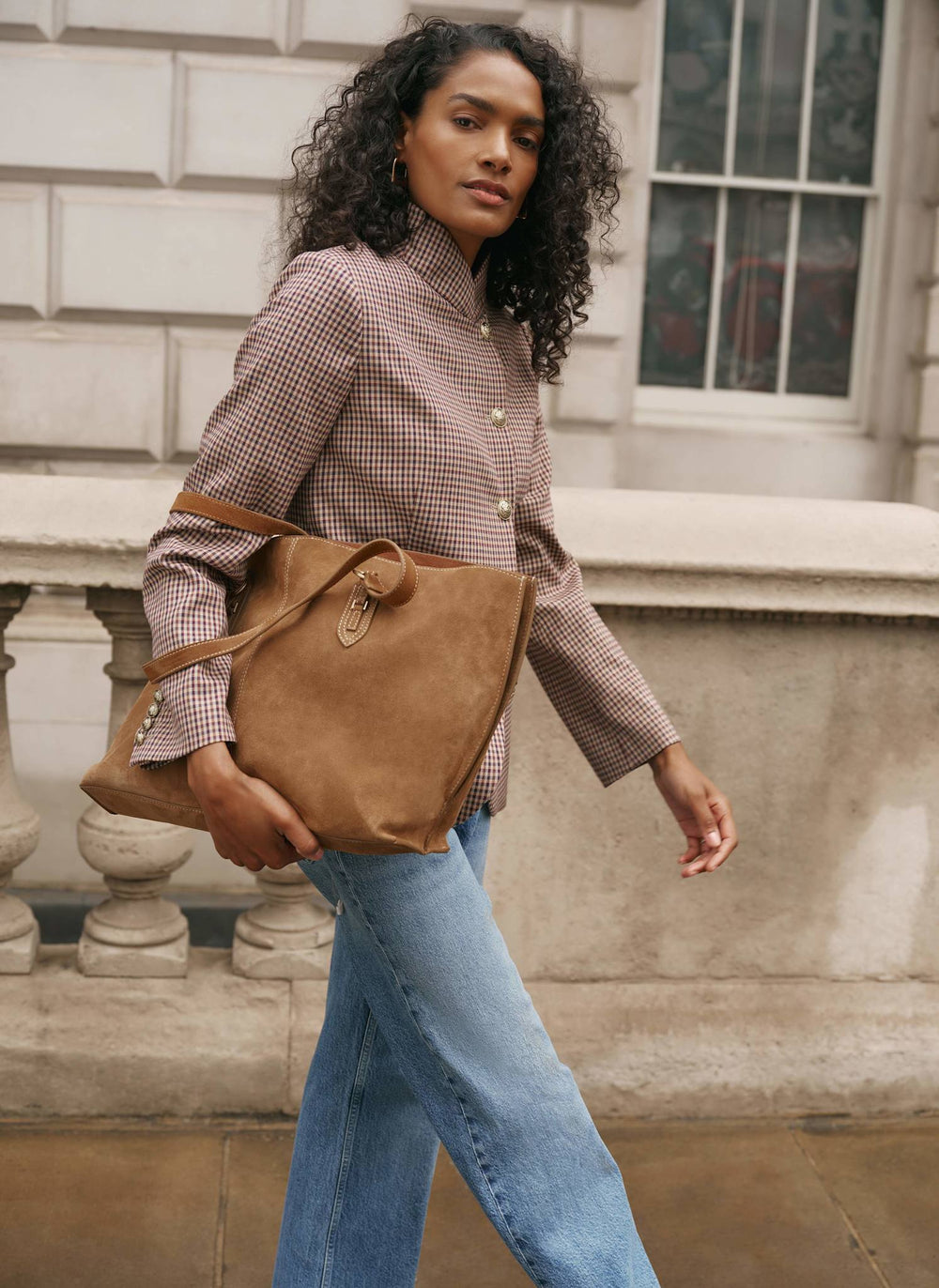 Billie Tan Suede Tote Bag