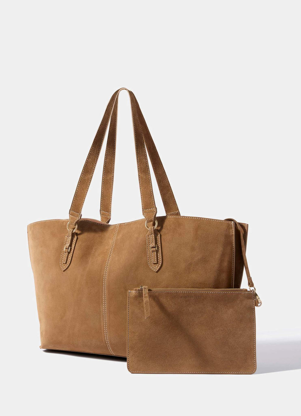 Billie Tan Suede Tote Bag