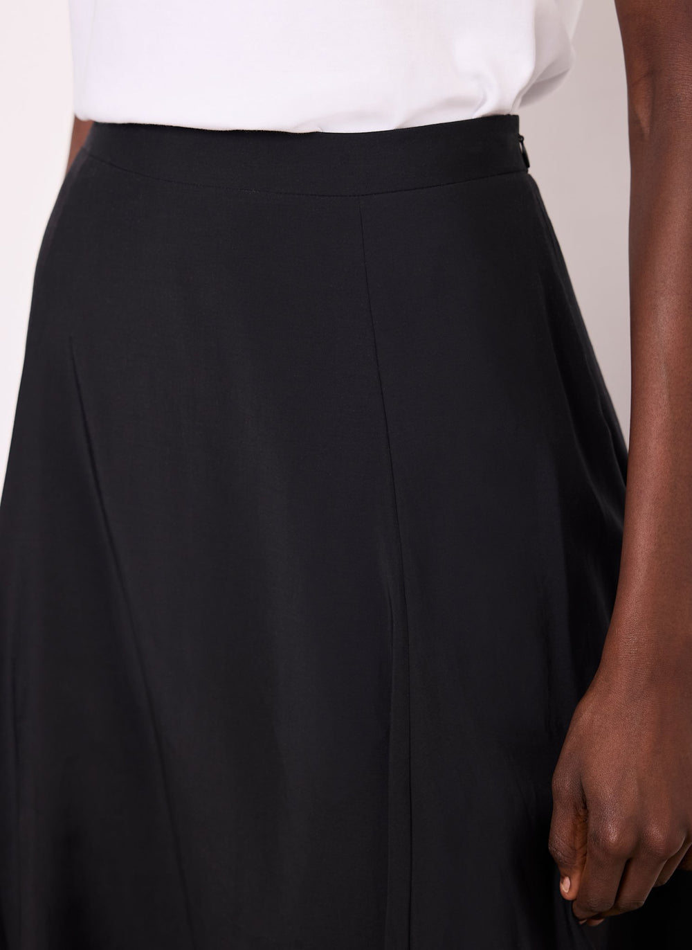 Black A Line Midi Skirt