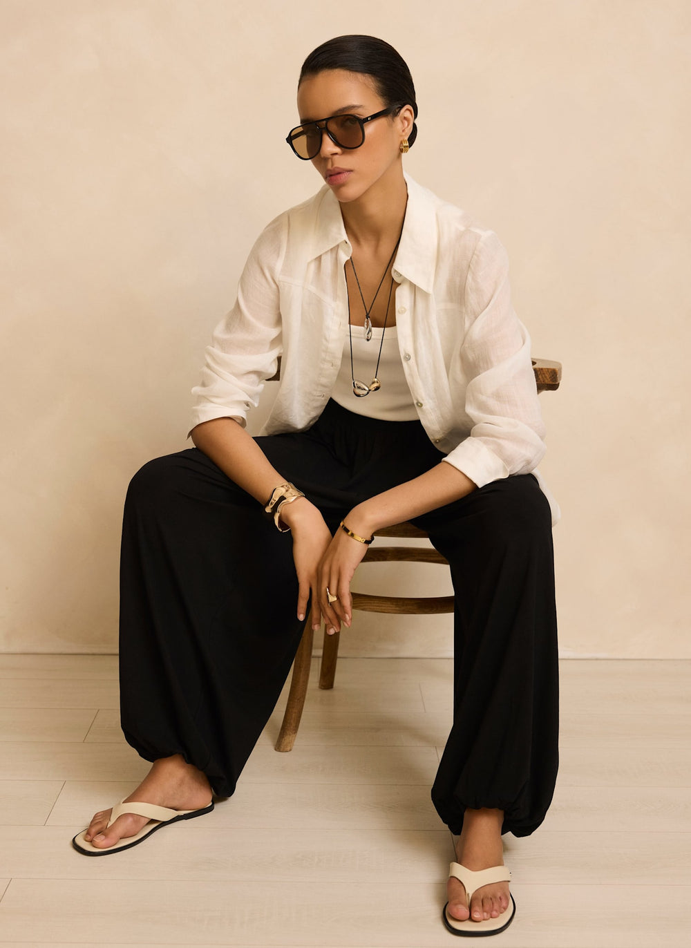 Black Jersey Balloon Trousers