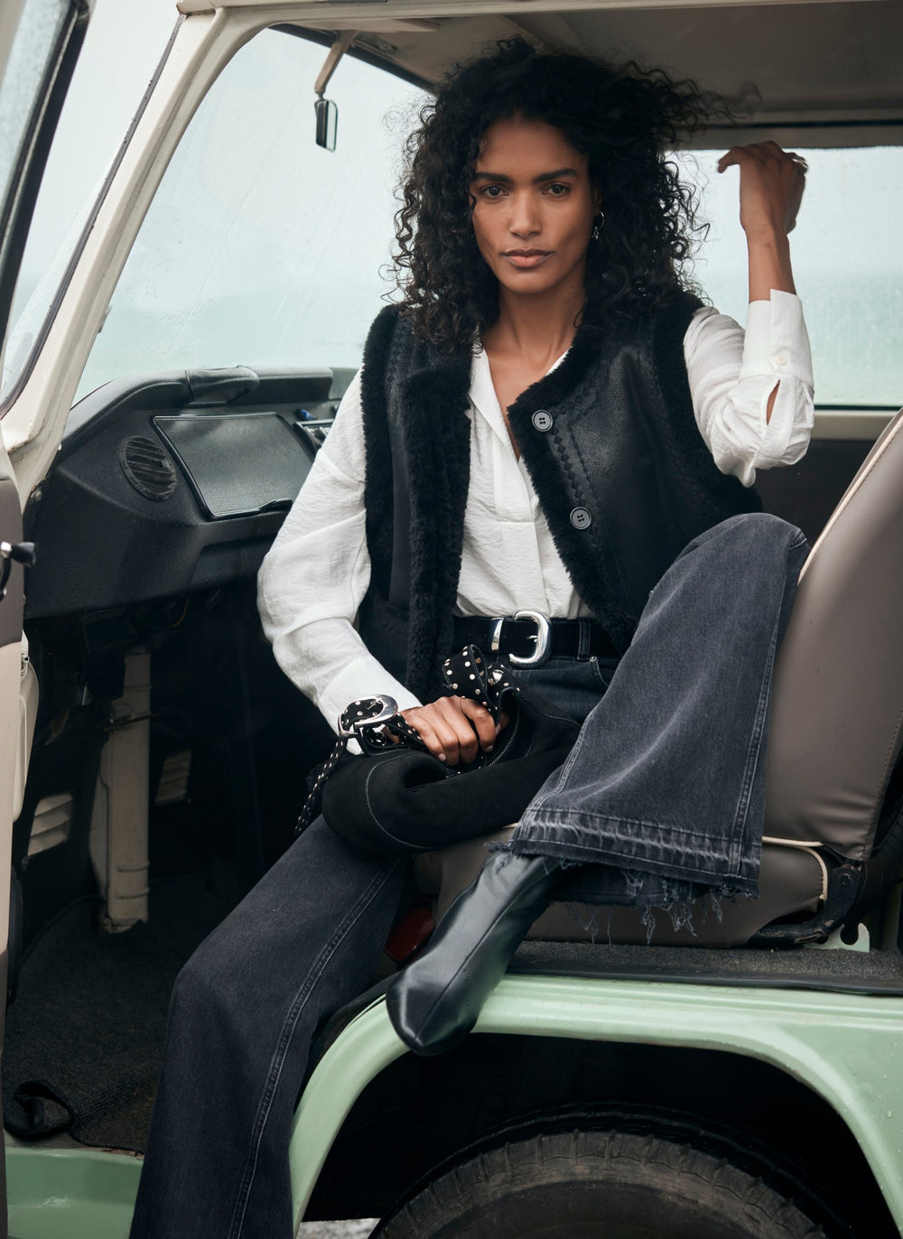 Black Reversible Borg Gilet