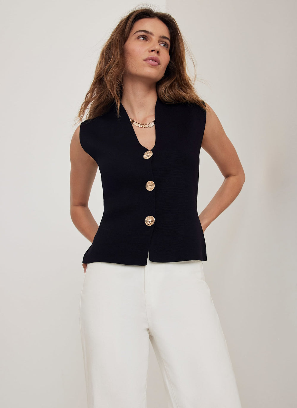 Black Knit Waistcoat