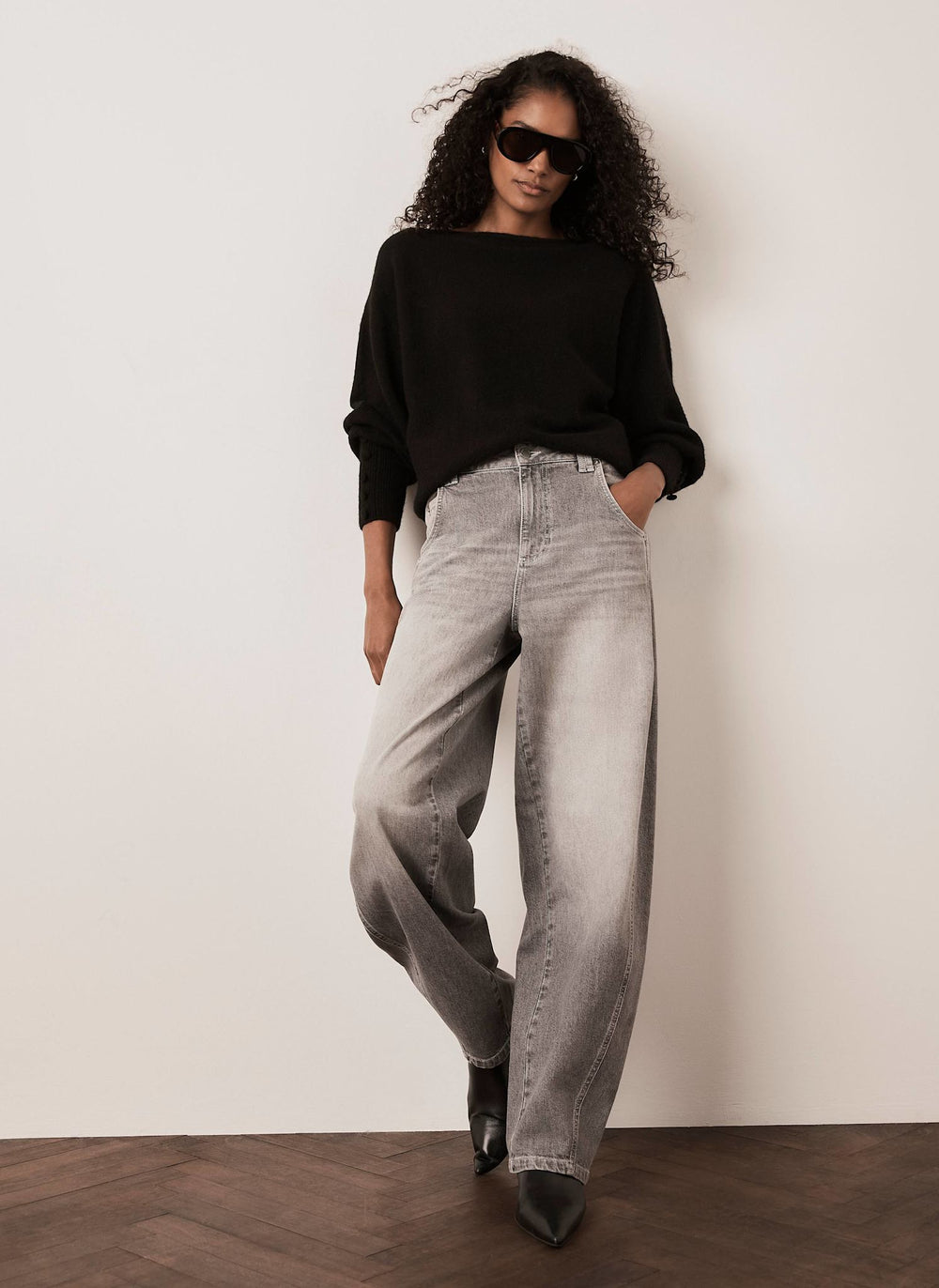 Black Batwing Sleeve Knit Jumper
