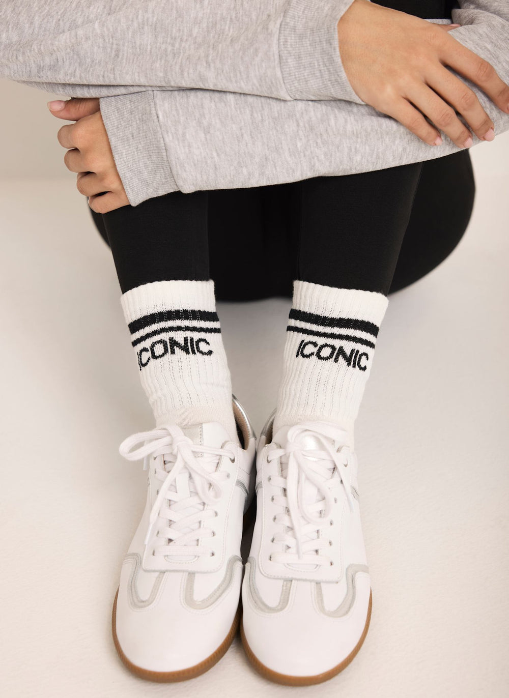 Black Iconic Slogan Ankle Socks