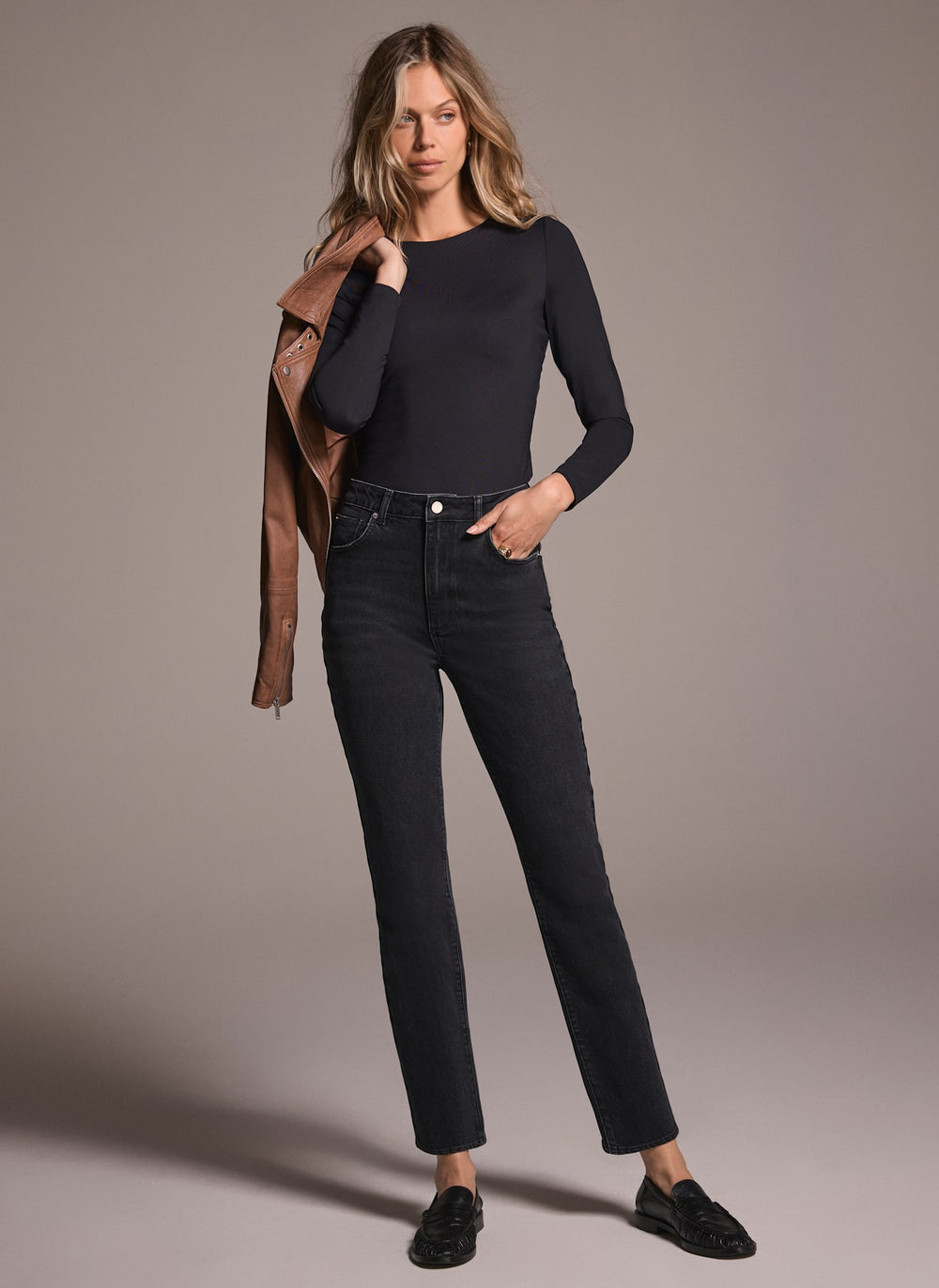 Black Long Sleeve Layering Top