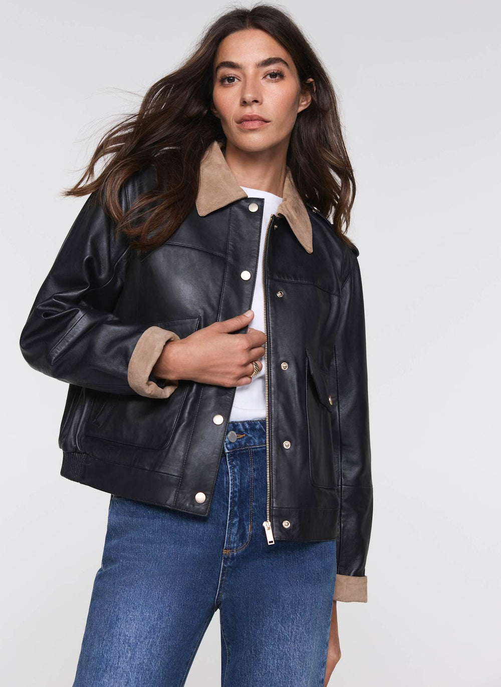 Black Leather Barn Jacket
