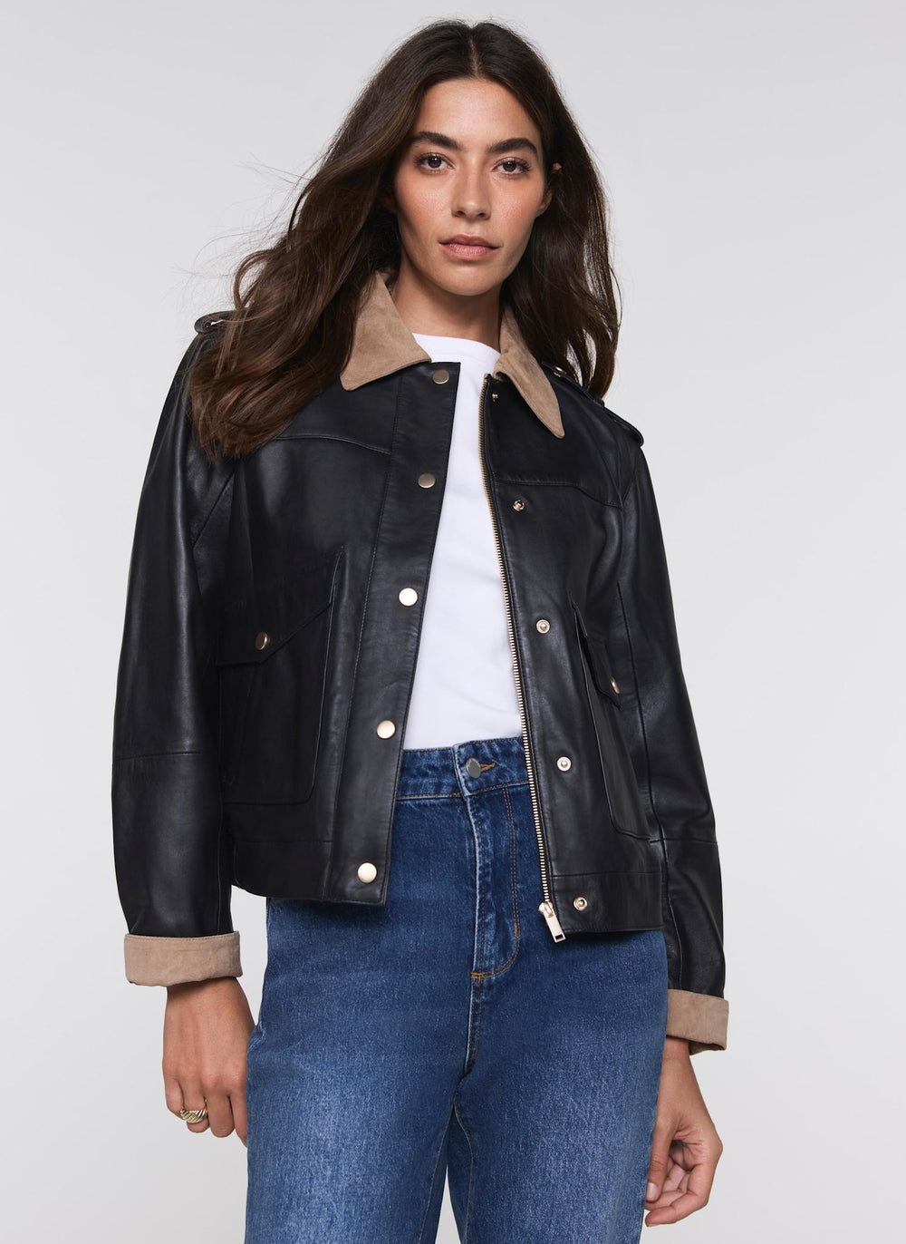 Black Leather Barn Jacket
