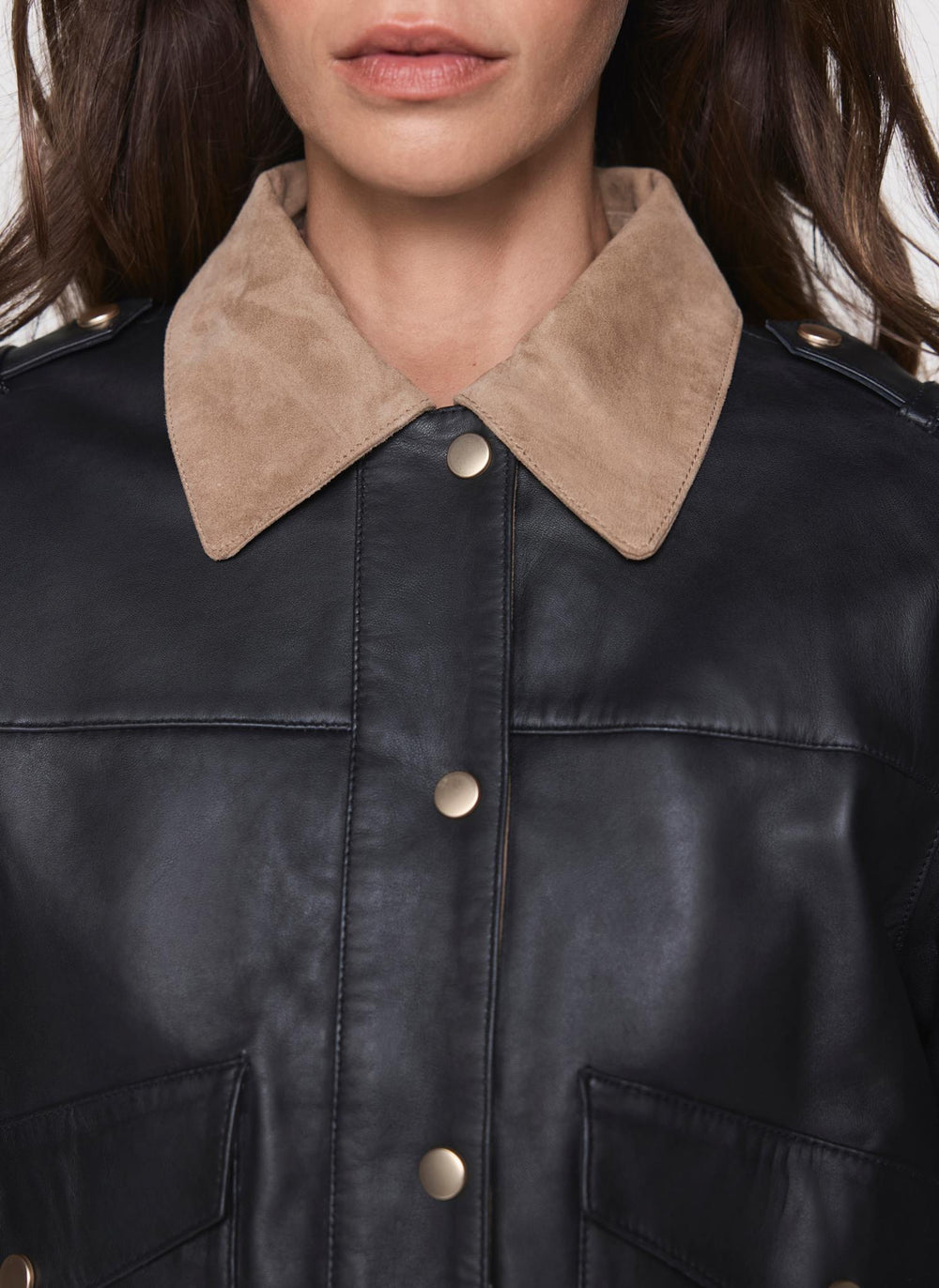 Black Leather Barn Jacket