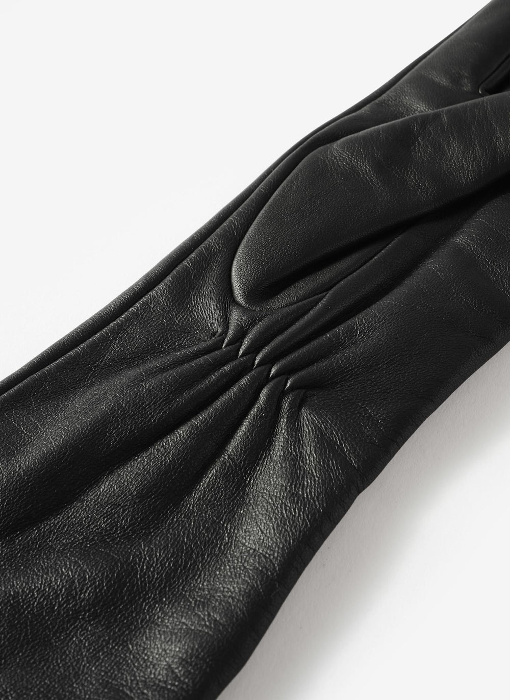 Black Leather Long Gloves