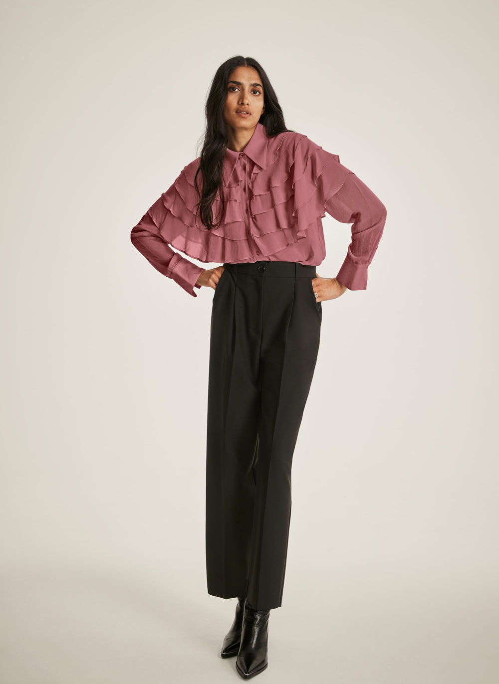 Black Tailored Tapered Trousers