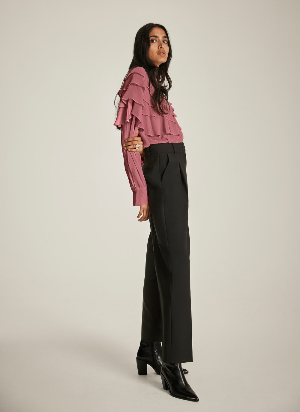 Black Tailored Tapered Trousers