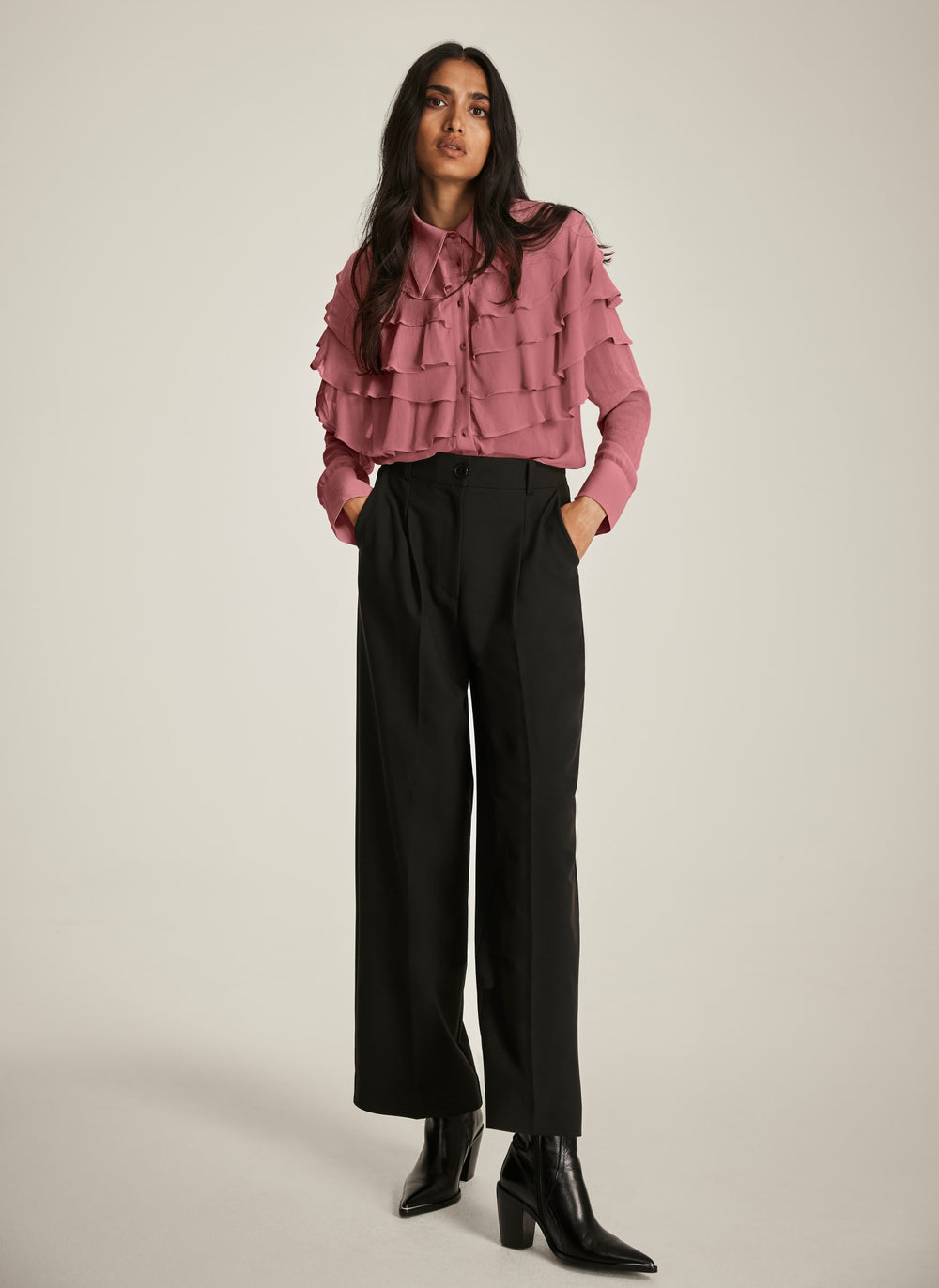 Black Tailored Tapered Trousers