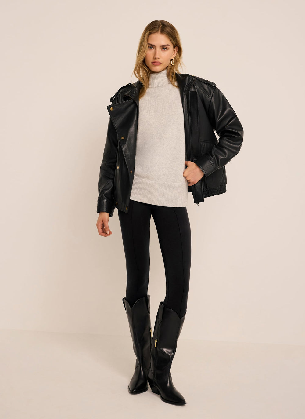 Black Seam Detail Leggings
