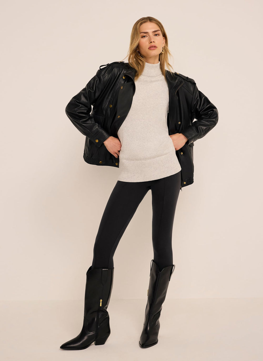 Black Seam Detail Leggings