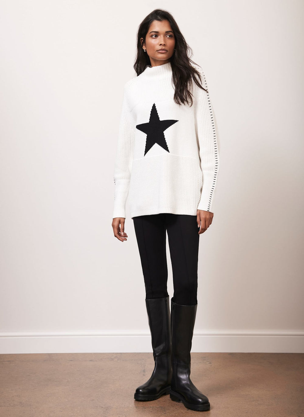 Black Seam Detail Skinny Treggings