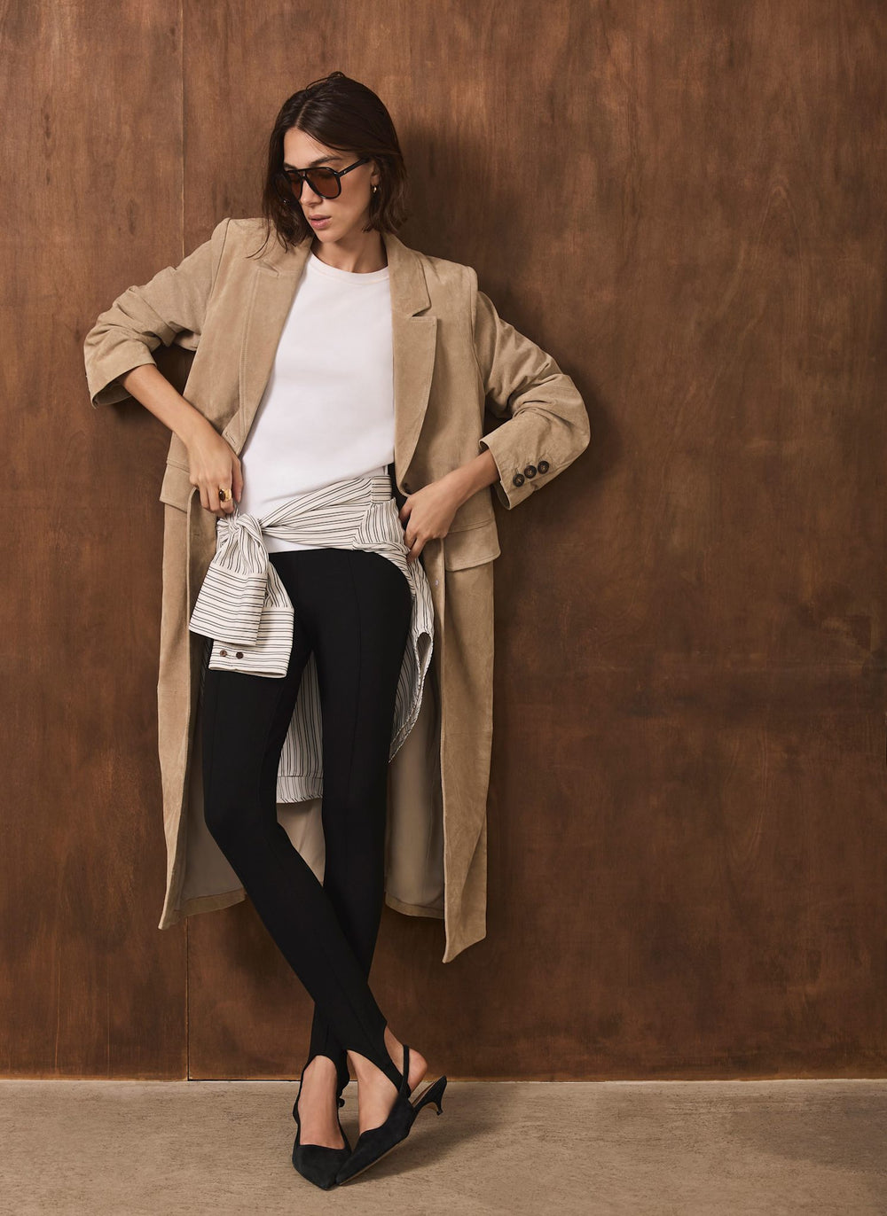Black Jersey Stirrup Leggings