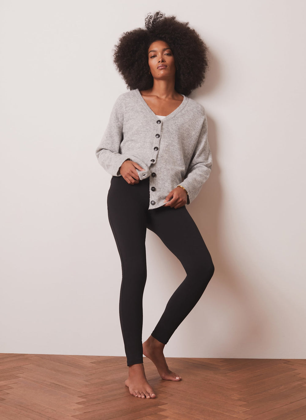 Black Jersey Straight Leggings