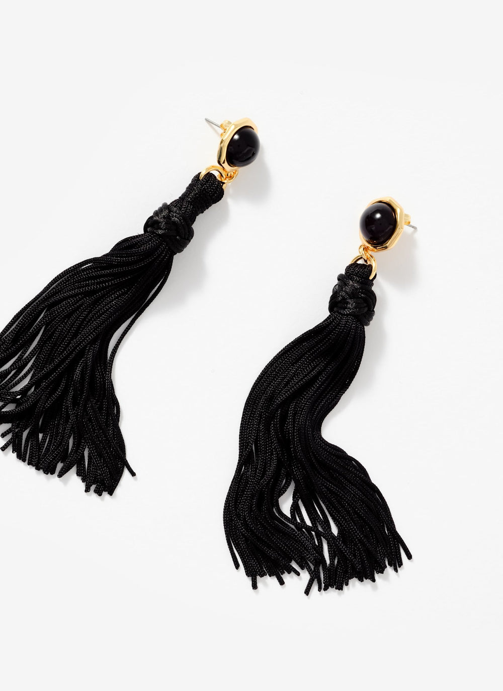 Black Statement Tassel Earrings