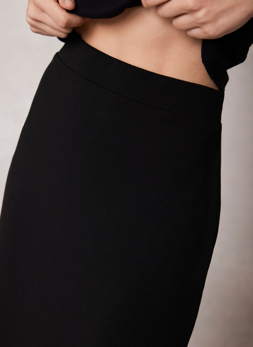Black Jersey Tube Maxi Skirt