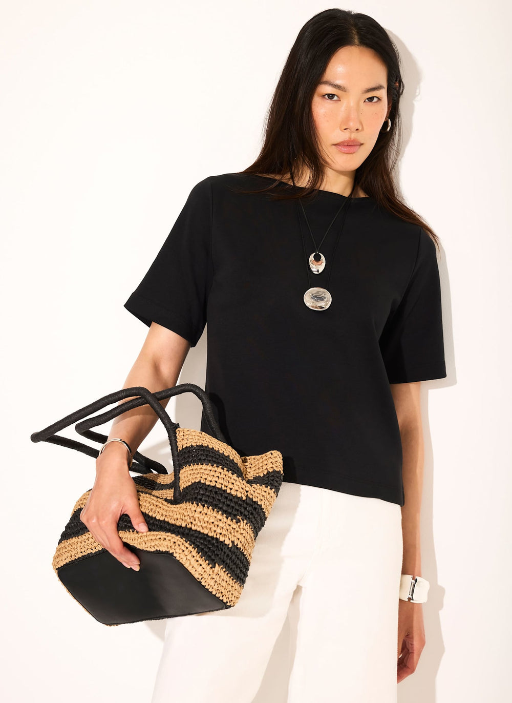 Black Slash Neck T Shirt