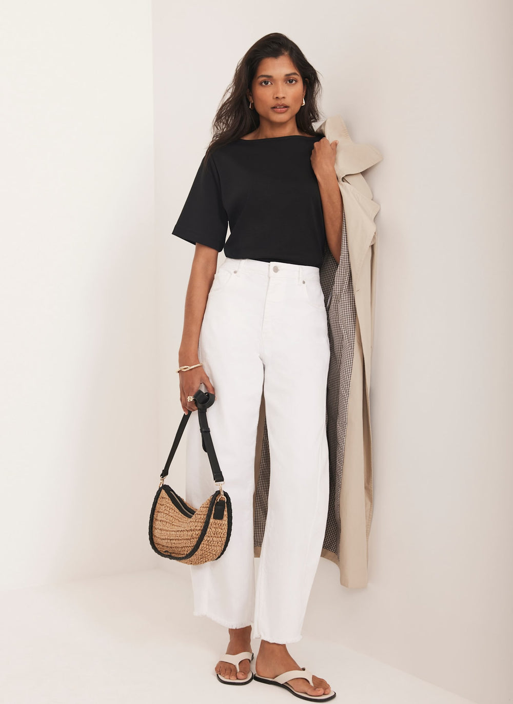 Black Slash Neck T-Shirt