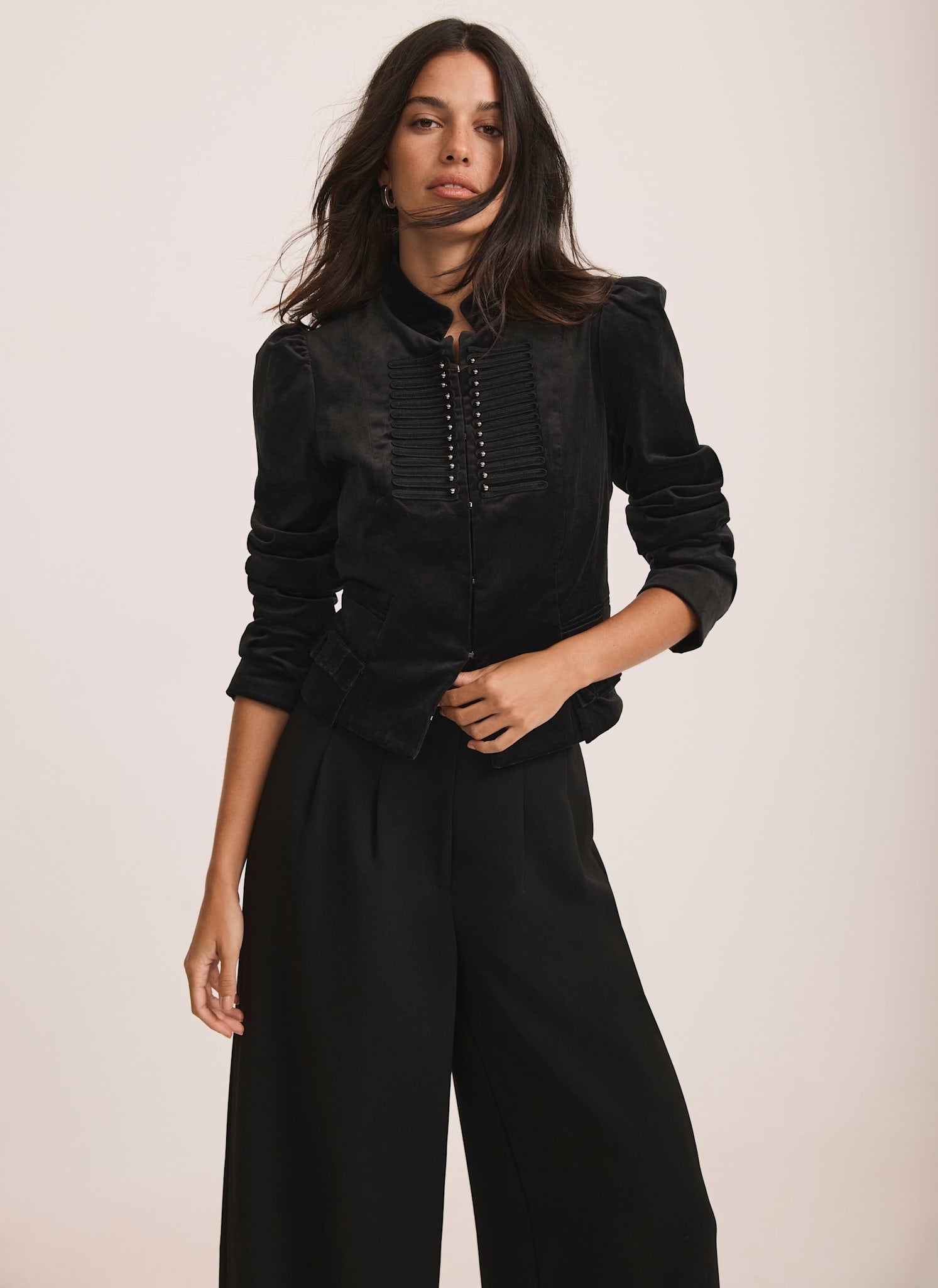 Black Velvet Military Jacket