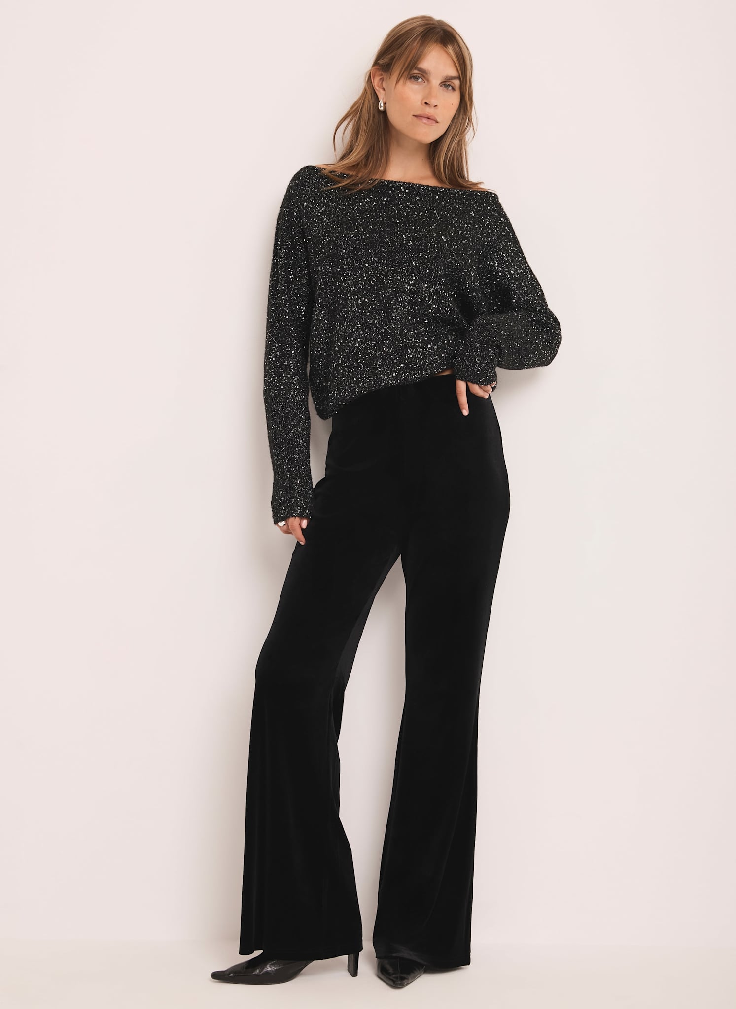 Black Velvet Wide Trousers – Mint Velvet