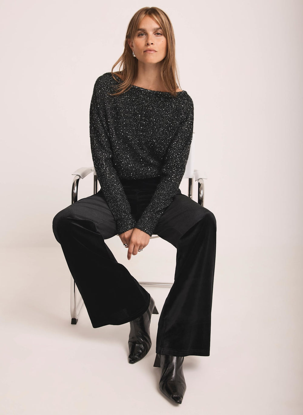 Black Velvet Wide Trousers