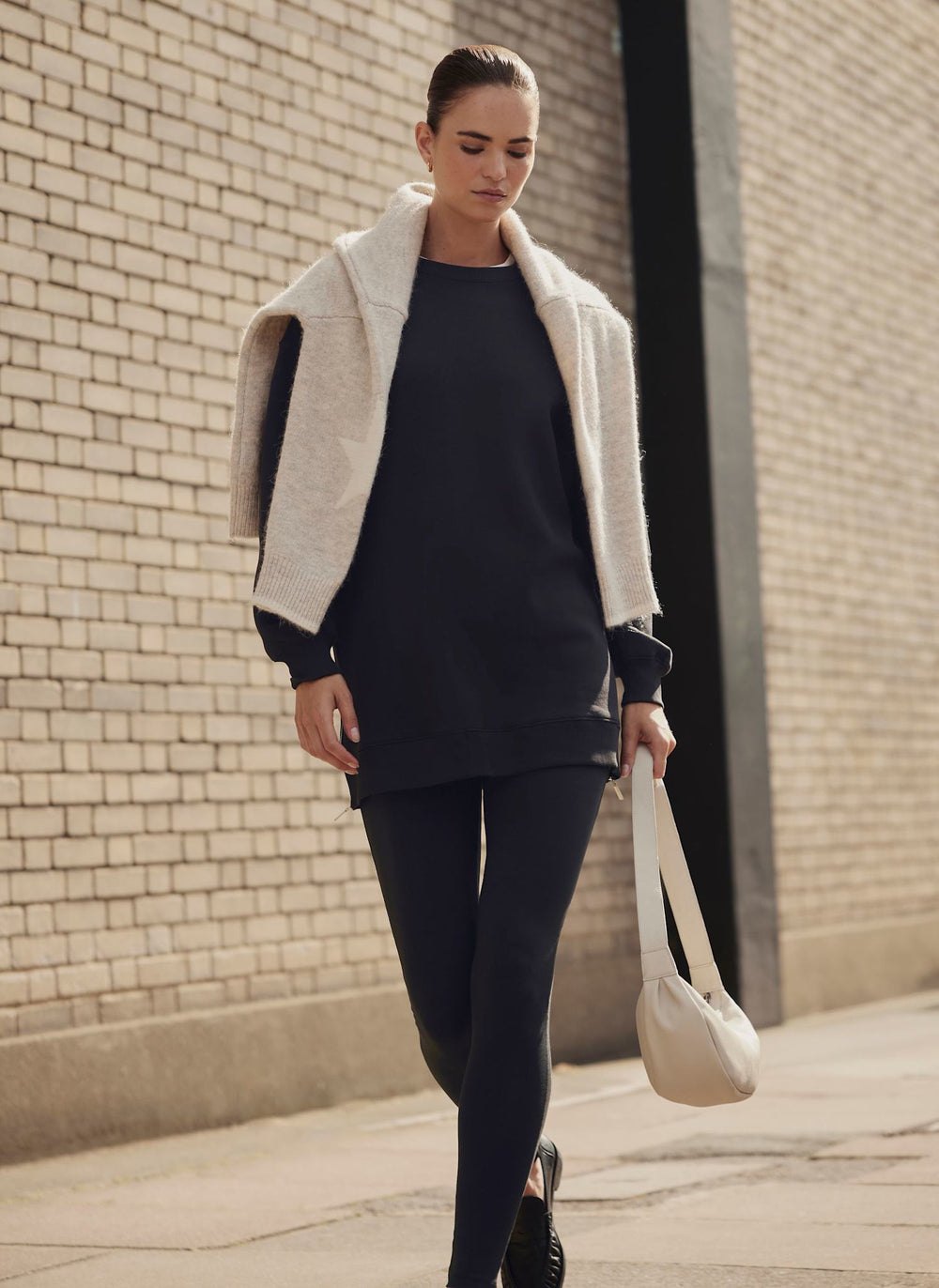 Black Zip Longline Sweatshirt