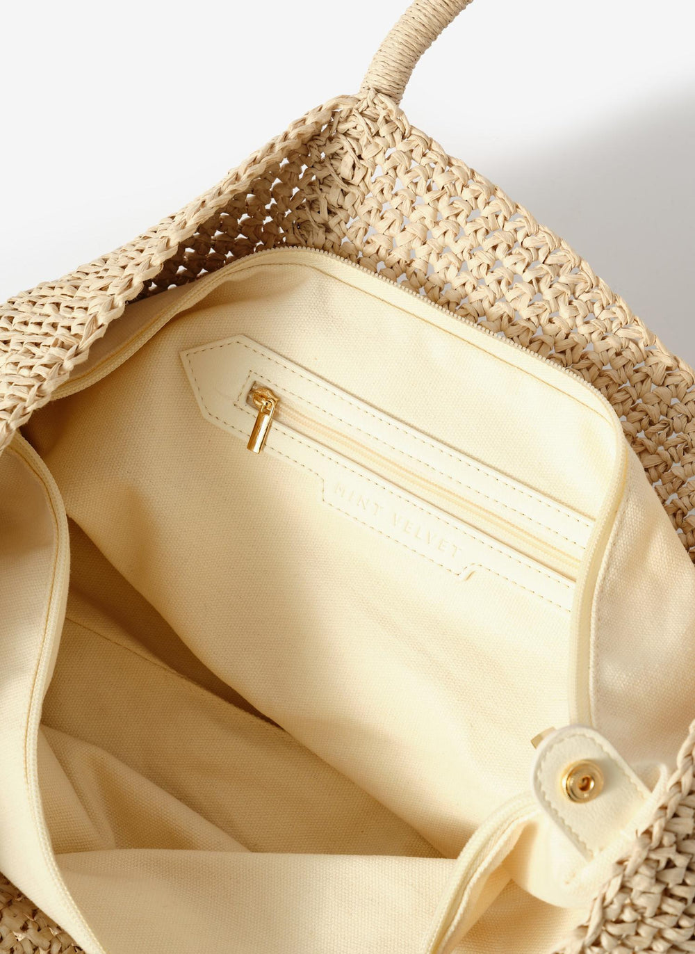 Blake Cream Woven Tote Bag