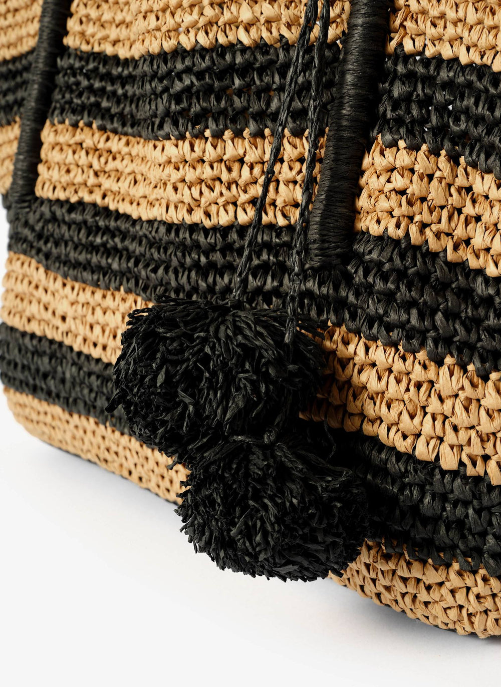 Blake Neutral Stripe Woven Tote Bag