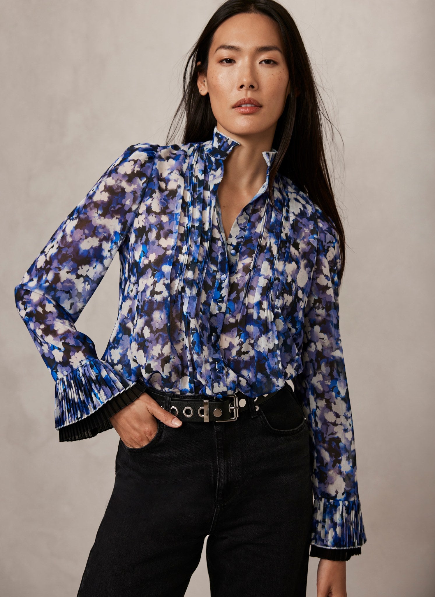 Cotton Bleu by Nu Label Abstract Print Short Sleeve Top main image 0