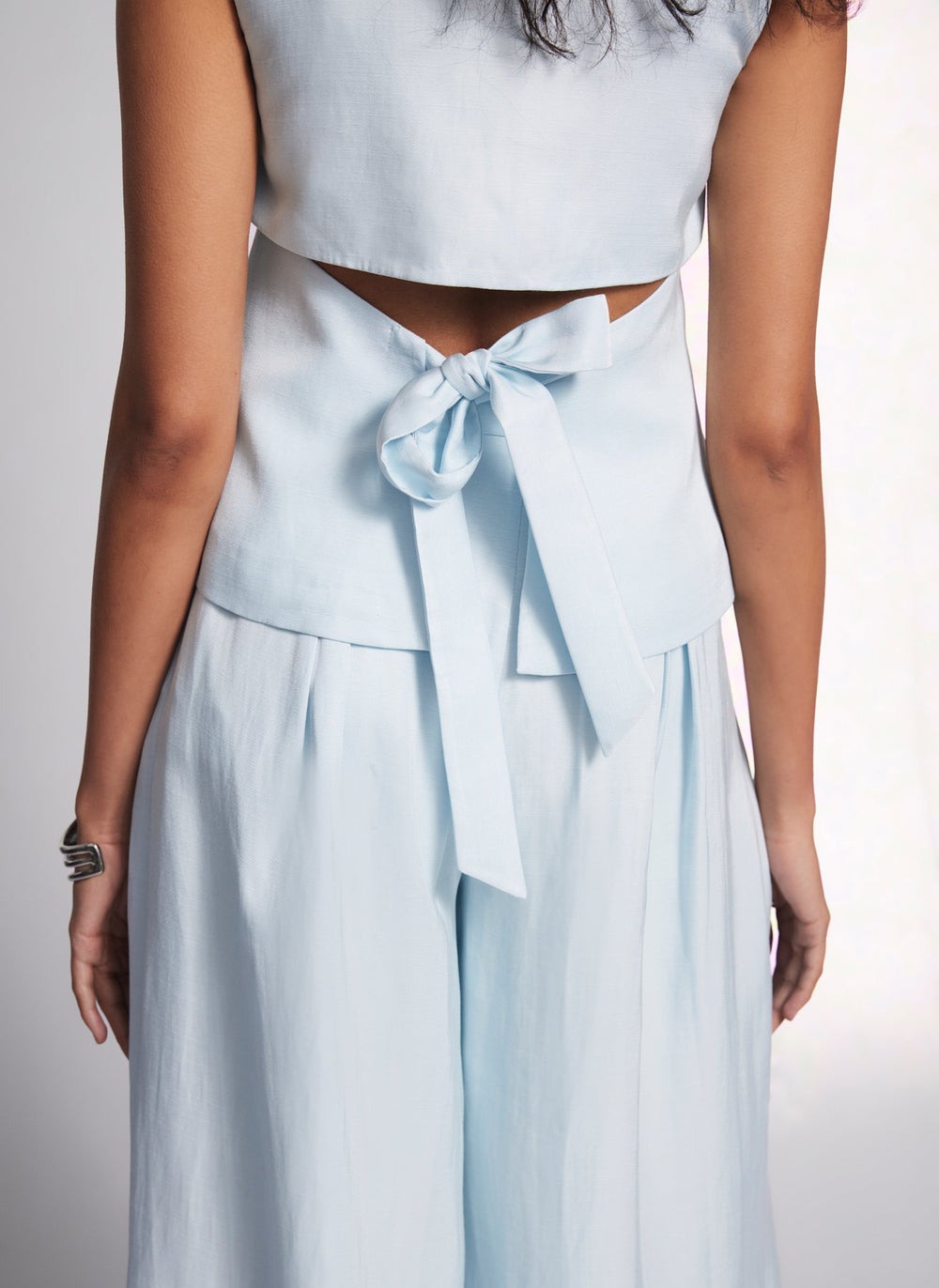 Blue Tie Back Waistcoat